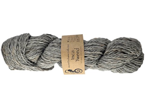 INCA TWEED włóczka 113 SZARY JASNY MELANŻ Viking Garn 50g 100m mix wełny alpaka i merino hurtownia włóczek GOLD-POL Warszawa