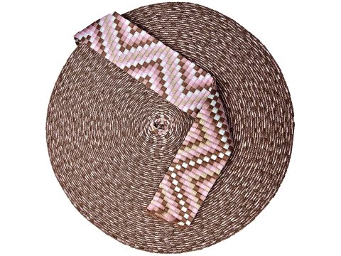 38mm taśma nośna ZYGZAK 06 cena za 1m PINK RÓŻ dwustronna do toreby plecaka na uszy rączki pasek taśmy nośne