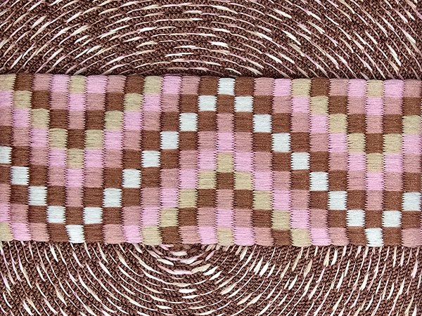 38mm taśma nośna ZYGZAK 06 cena za 1m PINK RÓŻ dwustronna do toreby plecaka na uszy rączki pasek taśmy nośne