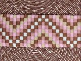 38mm taśma nośna ZYGZAK 06 cena za 1m PINK RÓŻ dwustronna do toreby plecaka na uszy rączki pasek taśmy nośne