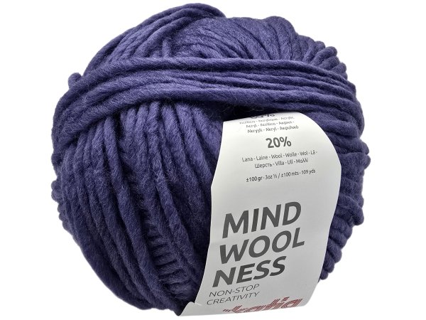 MINDWOOLNESS 55 FIOLET ZGASZONY włóczka KATIA 100g 100m mix wełny KONIEC KOLEKCJI - ostatnie motki