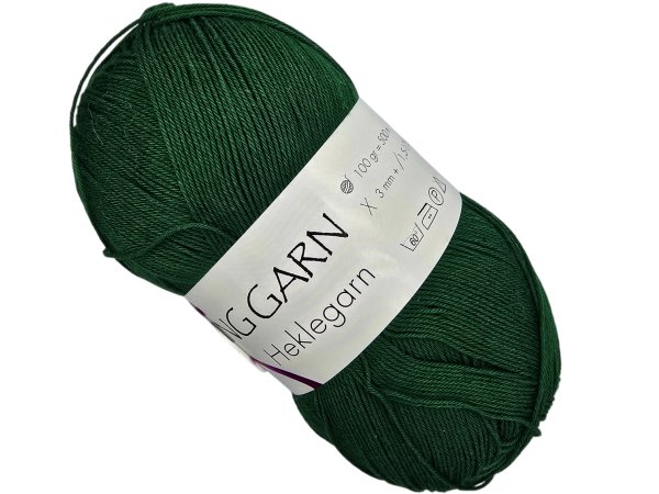 HEKLEGARN włóczka 835 Zielony Butelka Viking Garn 100g 500m bawełna cienka matowa na poduszki narzuty tylko Goldpol