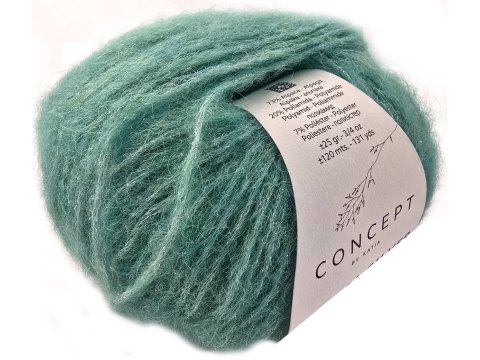 ALPACA SILVER 280 TURKUS ZGASZONY SREBRO piękna alpaka KATIA 25g 120m delikatna jak piórko i skrzy się jak śnieg w czasie mrozu
