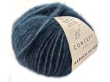 ALPACA SILVER 277 NIEBIESKI PETROL SREBRO alpaka KATIA 25g 120m delikatna jak piórko i skrzy się jak śnieg w czasie mrozu