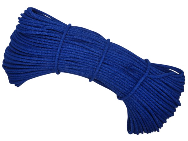 Sztywny sznurek 5mm do szycia na maszynie 100m by GOLD-POL ROYAL BLUE pleciony 100% bawełna z recyklingu