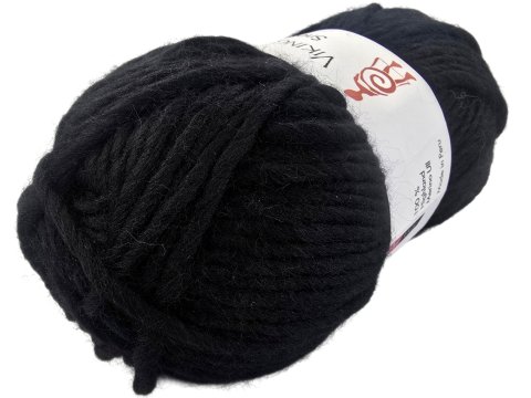 SNORRE włóczka 217 CZARNA SADZA Viking Garn 100g 100m 100% wełna czesankowa HIGHLAND z Peru na sweter genser