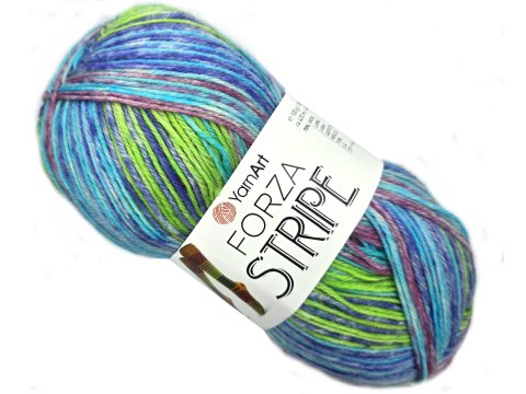 FORZA STRIPE 2804 MIX BLUE AND GREEN YarnArt 100g 420m melanż ombre włóczka wełniana na ciepłe skarpety sklep GOLDPOL