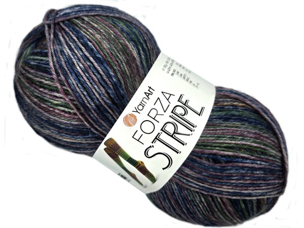 FORZA STRIPE 2801 MIX ZGASZONY BLUE AND GREEN YarnArt 100g 420m melanż ombre włóczka wełniana na ciepłe skarpety sklep GOLDPOL