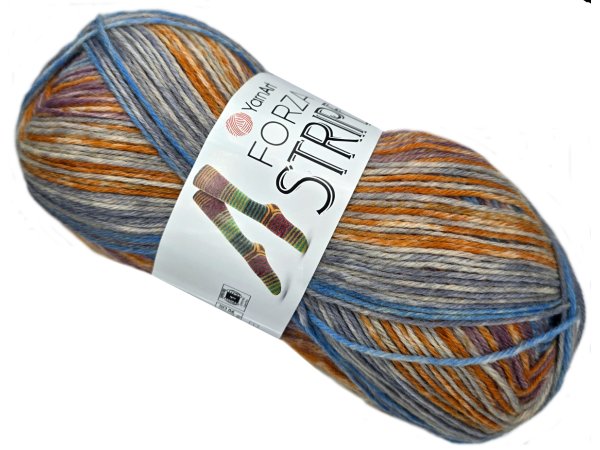 FORZA STRIPE 2805 MIX BLUE KARMEL SZARY YarnArt 100g 420m melanż ombre włóczki wełniane na ciepłe skarpety sklep GOLDPOL