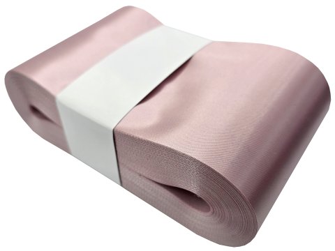 10cm 50m HURT POWDER PINK PUDROWA RÓŻOWA Z135 wstążka satynowa atłasowa szeroka na kokardy wstęgi hurtownia wstążek Warszawa