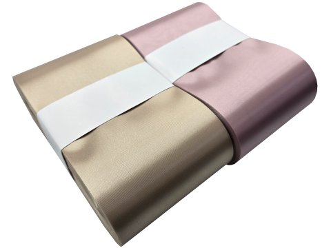 10cm 50m HURT POWDER PINK PUDROWA RÓŻOWA Z135 wstążka satynowa atłasowa szeroka na kokardy wstęgi hurtownia wstążek Warszawa