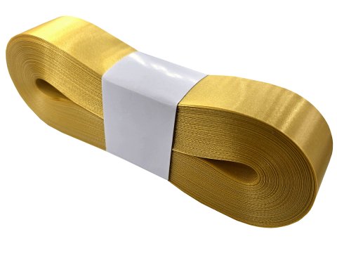 3cm 50m GOLD ZŁOTA JASNA Z118 wstążka satynowa szeroka na kokardy kokardki wstęgi hurtownia wstążek Warszawa tanie wstążki