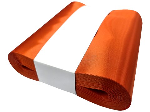 20cm 50m HURT ORANGE POMARAŃCZOWA 146 wstążka satynowa najszersza na kokardy wstęgi hurtownia wstążek Warszawa