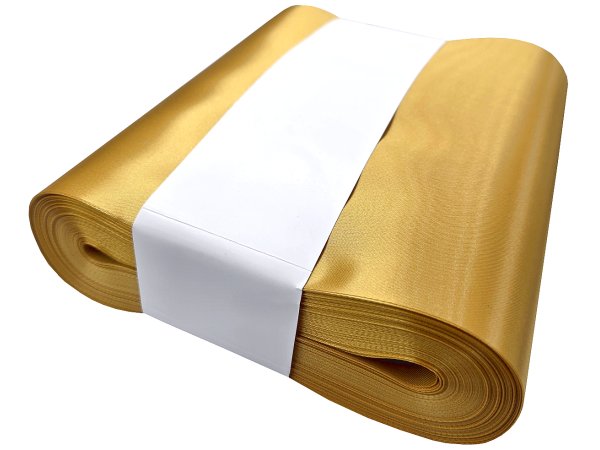 20cm 50m HURT GOLD ZŁOTA JASNA Z118 wstążka satynowa najszersza na kokardy wstęgi hurtownia wstążek Warszawa