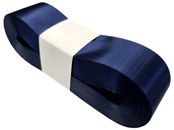 4cm 50m GRANATOWA NANY BLUE 184 wstążka satynowa na kokardy kokardki wstęgi na otwarcie hurtownia wstążek wstążki ozdobne