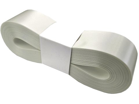 4cm 50m ECRU KREMOWA OFF WHITE 163 wstążka satynowa na kokardy kokardki wstęgi na otwarcie hurtownia wstążek wstążki ozdobne