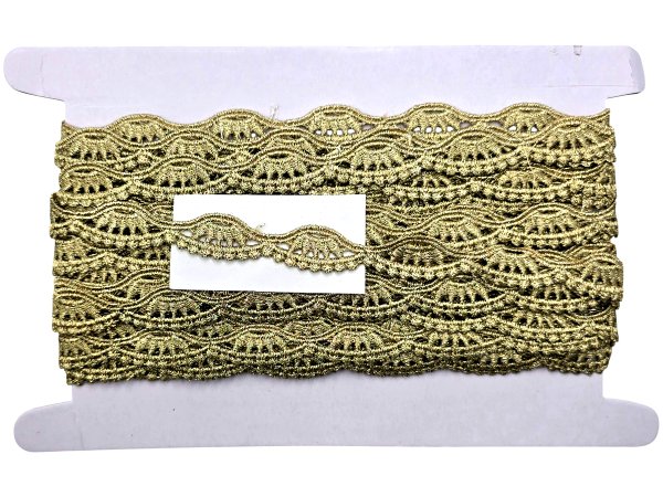 15mm Gipiura metalizowana* ZŁOTA hurt 9,1m taśma gipiurowa hurtownia z gipiurami z koronkami hiszpańska pasmanteria GOLD-POL