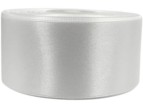 38mm Wstążka atłasowa 101 Biała rolka 25m największy wybór wstążek satynowych w Warszawie Gold-Pol