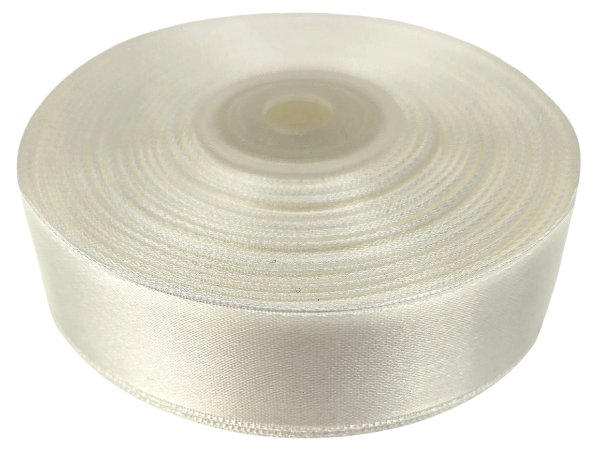 18mm wstążka atłasowa 163 ECRU KREMOWA rolka 25m 100% nylon satynowa ozdobna na kokardki dekorację świąteczne hurtownia wstążek