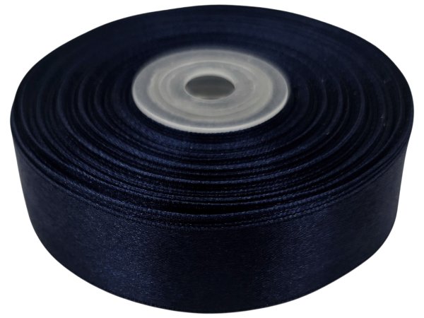 18mm wstążka atłasowa 184 GRANATOWA rolka 25m 100% nylon satynowa ozdobna na kokardki dekorację świąteczne hurtownia wstążek
