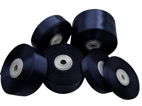 18mm wstążka atłasowa 184 GRANATOWA rolka 25m 100% nylon satynowa ozdobna na kokardki dekorację świąteczne hurtownia wstążek