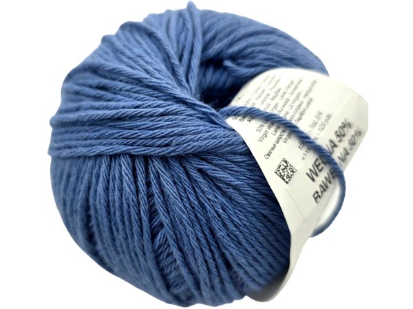 COTTON IN LOVE 64 NIEBIESKI włóczka KATIA 50g 115m wełna 50% merino i 50% bawełna egipska  Outlet Włóczki