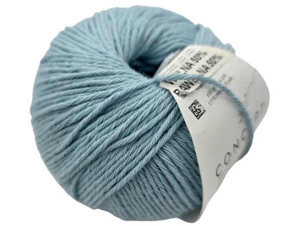 COTTON IN LOVE 65 BŁĘKITNY włóczka KATIA 50g 115m wełna 50% merino i 50% bawełna egipska  Outlet Włóczki