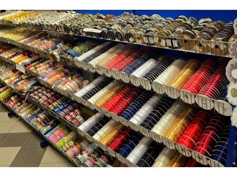 20cm 50m HURT GRANATOWA NAVY BLUE 184 wstążka satynowa najszersza na kokardy wstęgi hurtownia wstążek Warszawa
