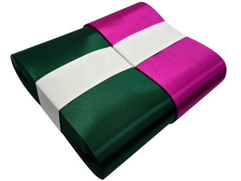 10cm 50m HURT PINK CIEMNA RÓŻOWA 109 wstążka satynowa atłasowa szeroka na kokardy wstęgi hurtownia wstążek Warszawa