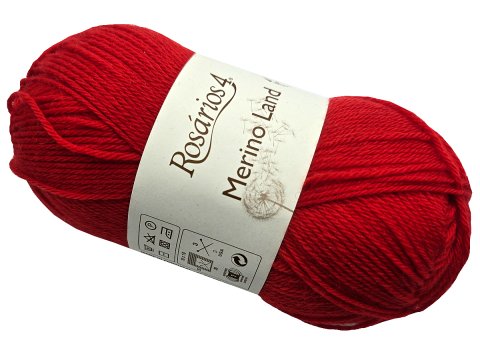 MERINO LAND 08 Czerwona 50g 220m Rosarios4 włóczka 100% wełna merino hurtownia włóczek GOLD-POL Warszawa