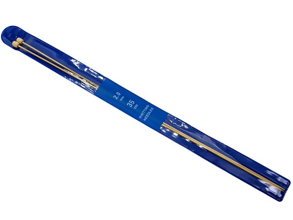 Druty proste 2mm 35cm bambusowe leciutkie eko do dziergania delikatnych szali swetrów