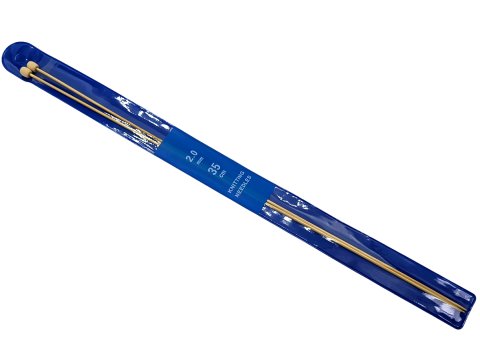 Druty proste 2mm 35cm bambusowe leciutkie eko do dziergania delikatnych szali swetrów