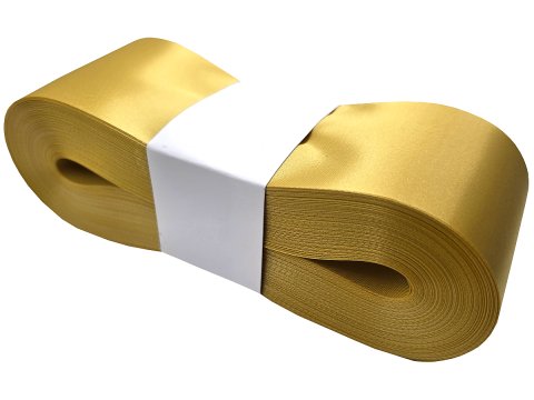 5cm 50m HURT ZŁOTA JASNA Z118 wstążka satynowa na kokardy wstęgi miękka ale sztywna hurtownia wstążek GOLD-POL