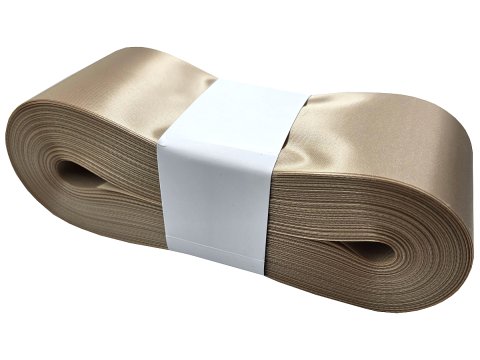 5cm 50m HURT BEŻOWA 185 wstążka satynowa na kokardy wstęgi miękka ale sztywna hurtownia wstążek GOLD-POL