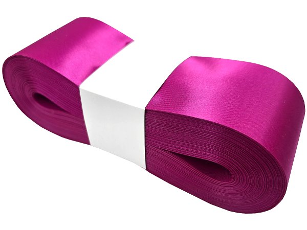5cm 50m HURT RÓŻOWA FUKSJA 109 wstążka satynowa na kokardy wstęgi miękka ale sztywna hurtownia wstążek GOLD-POL