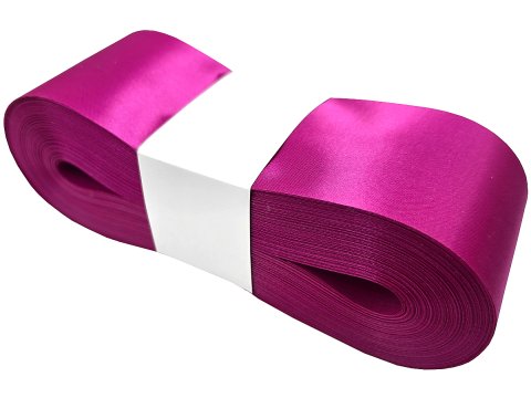 5cm 50m HURT RÓŻOWA FUKSJA 109 wstążka satynowa na kokardy wstęgi miękka ale sztywna hurtownia wstążek GOLD-POL