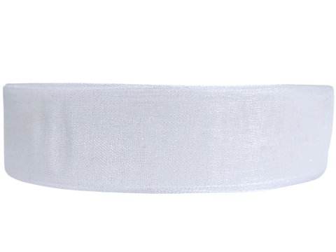 18mm wstążka organza 27,4m BIAŁA szyfonowa najtaniej od producenta OUTLET ostatnie rolki