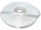 6mm wstążka atłasowa 101 BIAŁA WHITE cena za 1 rolkę 25m nylonowa wstążki satynowe dekoracyjne
