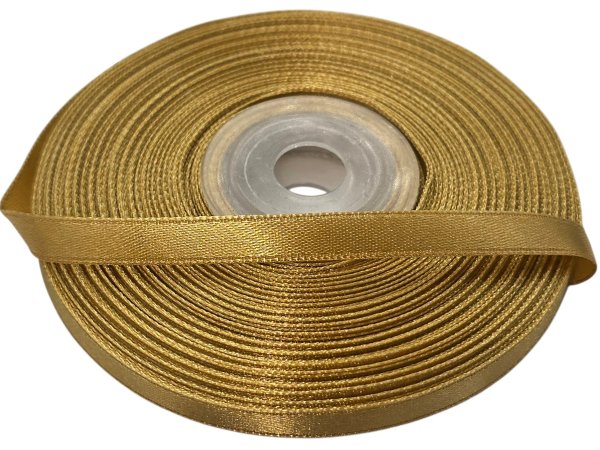 6mm wstążka atłasowa 151  ZŁOTA MIODOWA cena za 1 rolkę 25m nylonowa wstążki satynowe dekoracyjne