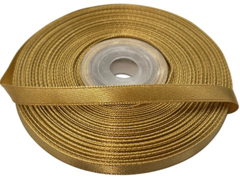 6mm wstążka atłasowa 151  ZŁOTA MIODOWA cena za 1 rolkę 25m nylonowa wstążki satynowe dekoracyjne