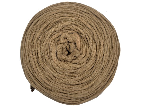Spaghetti cotton BRĄZ ORZECH WŁOSKI cena za 1 sztukę około 120m włóczka z recyklingu t-shirt nici bawełna sklep