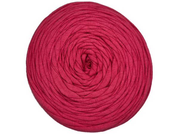 Spaghetti cotton RÓŻ MALINA cena za 1 sztukę około 120m włóczka z recyklingu t-shirt nici bawełna sklep