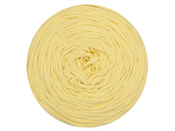 Spaghetti cotton ŻÓŁTY WANILIOWY cena za 1 sztukę około 120m włóczka z recyklingu t-shirt nici bawełna