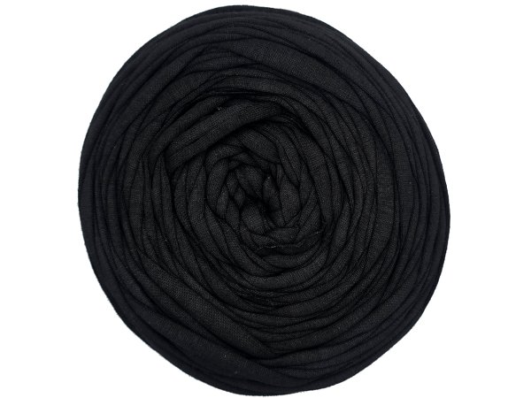Spaghetti cotton CZARNY GŁADKI cena za 1 sztukę około 120m włóczka z recyklingu t-shirt nici bawełna sklep w Warszawie