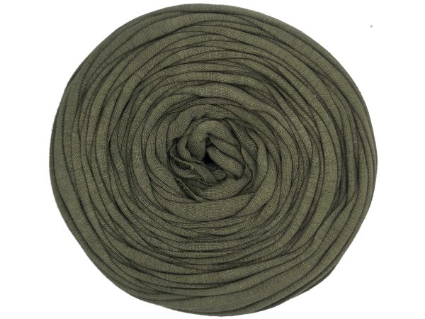 Spaghetti cotton OLIWKA CIEMNA cena za 1 sztukę około 120m włóczka z recyklingu t-shirt nici bawełna