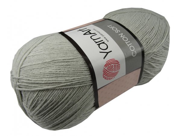 COTTON SOFT 49 SZARY 100g 600m YarnArt cieńka bawełna