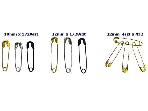 Agrafki 18mm ''000'' 60szt CZARNE 000 agrafka luzem krawieckie metalowe na imprezy sportowe klasyczne małe tylko online