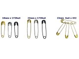 Agrafki 18mm "000" 60szt ZŁOTE agrafka metalowa klasycznie mała na imprezy sportowe krawieckie stacjonarnie Gold-Pol Warszawa