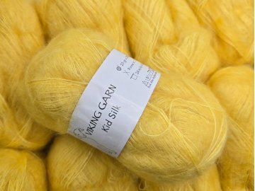KID SILK włóczka 340 ŻÓŁTA...