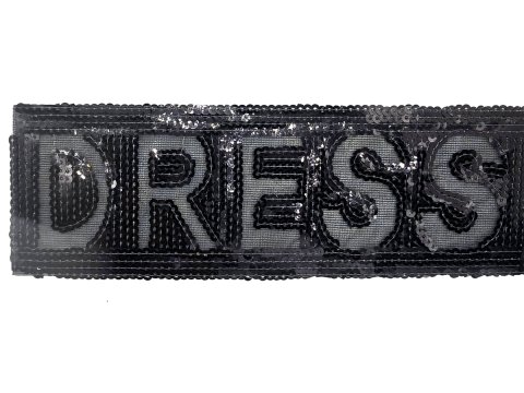 Aplikacja DRESS CZARNA cekinowa TERMO NA ŻELAZKO cena za 1szt Outlet Koniec Kolekcji ostatnie sztuki